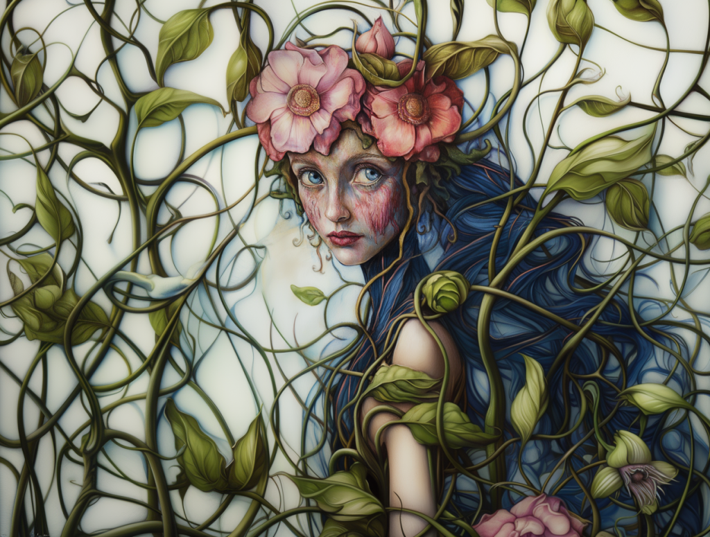 Why Being Creative Is Scary But Worth It Youtube Video Image of a Beautiful Elf-like woman with flowers in her hair