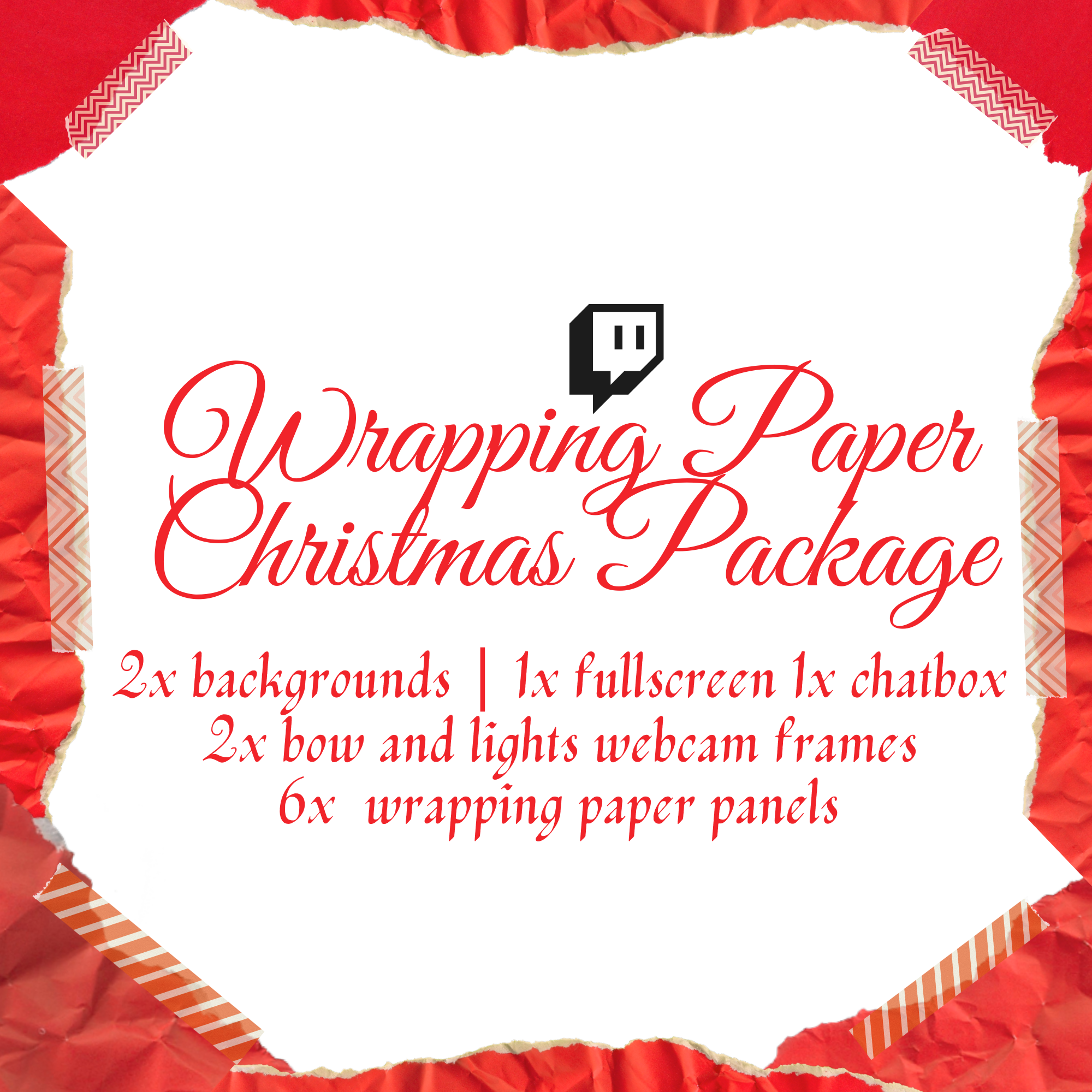 Wrapping Paper Christmas Theme Twitch Overlay
